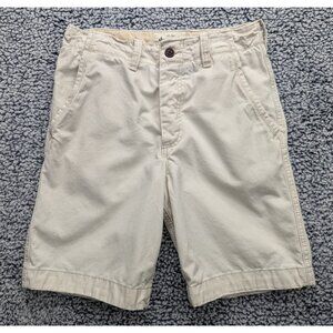 Abercrombie Kids Chino Shorts Boys 16 Khaki 9.5" Inseam Preppy Lightwash Ivory